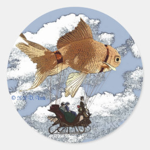 Ronde goudvis Sticker