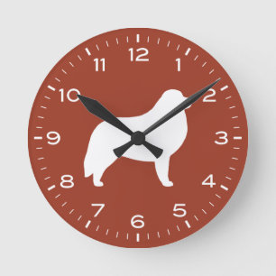 Ronde Grande Pyrénées race de chien Silhouette Horloge r