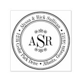 Ronde Grens Initialen Monogram Creëer Uw Eigen Zelfinktende Stempel (Design)