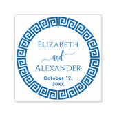 Ronde Griekse Sleutel S Frame Namen Datum Trouwen Zelfinktende Stempel (Design)