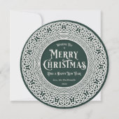  Ronde Groen + Wit Keltisch Feestdagenkaart (Voorkant)