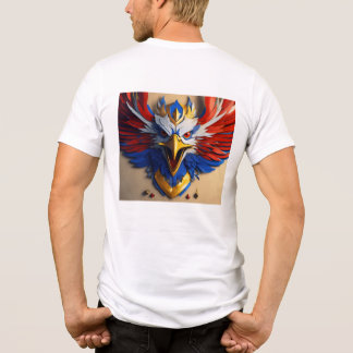 Ronde hals, adelaar rug bedrukt T-shirt