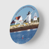 Ronde Hendricks Head Phare, Maine Wall Horloge (Angle)