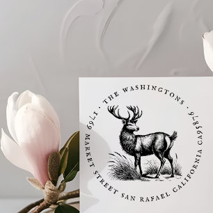 Ronde Herten Familienaam Retour Adres Rubberstempel