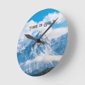 Ronde Heure personnalisée - Gold Text Sky Image Horloge  (Angle)