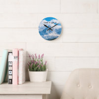 Heure personnalisée - Gold Text Sky Image Horloge