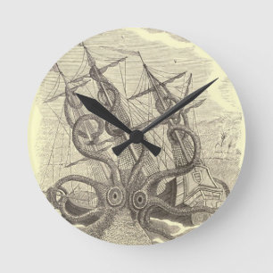 Ronde Heure pour des sushi ! Horloge de Kraken
