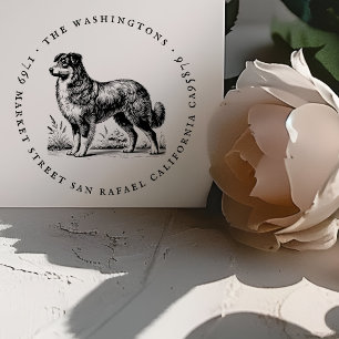 Ronde Hond Familienaam Retour Adres Rubberstempel