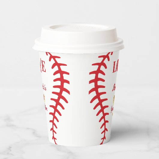 Ronde honkbal spel thema Kind tiener verjaardagsfe Papieren Bekers (Links)