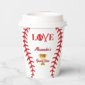 Ronde honkbal spel thema Kind tiener verjaardagsfe Papieren Bekers (Achterkant)