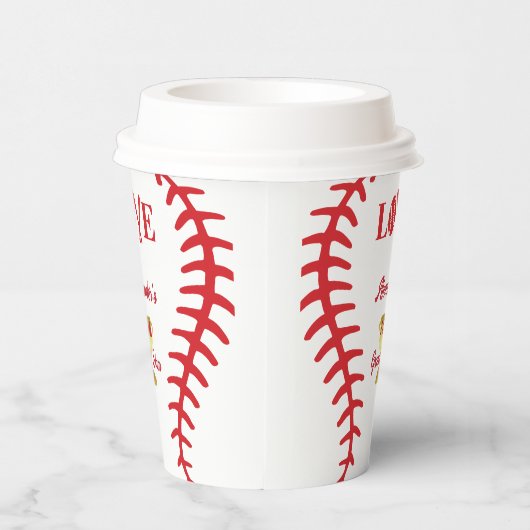 Ronde honkbal spel thema Kind tiener verjaardagsfe Papieren Bekers (Rechts)