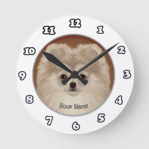 Ronde Horloge à chiens Poméranie
