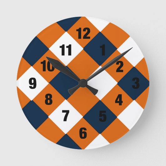 Ronde Horloge à cordonnier orange et bleu (Recto)