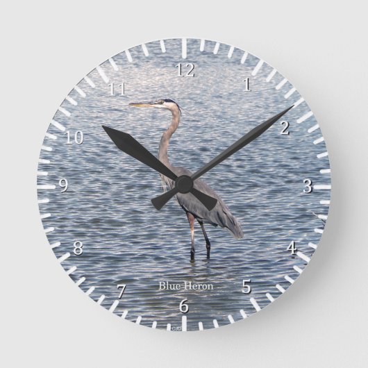 Ronde horloge à eau Blue Heron (Recto)