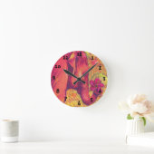 Ronde horloge à éléphant rose (Maison)