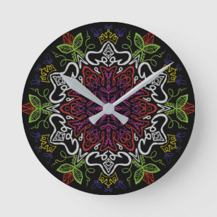 Ronde Horloge à fleurs de rosette blanche