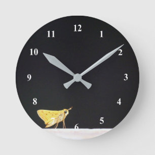 Ronde Horloge à papillon jaune de l'hespérie
