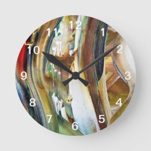 Ronde Horloge à peinture abstraite Kook Art - Horloge mu