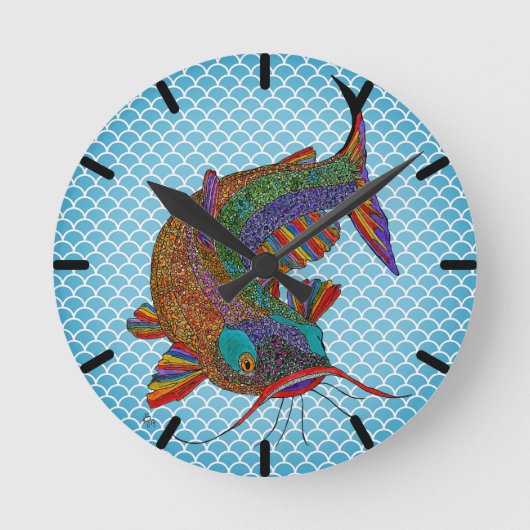 Ronde Horloge à poisson coloré (Recto)