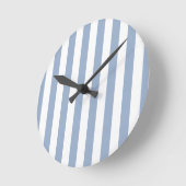 Ronde Horloge à rayures bleues et blanches (Angle)
