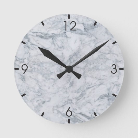 Ronde Horloge à texture de marbre blanc (Recto)