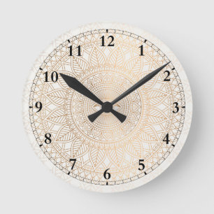 Ronde horloge Abstraite de la muraille de mandala