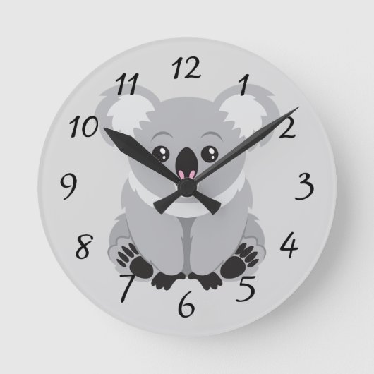 Ronde Horloge Animée de l'ours Koala (Recto)