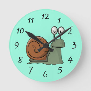 Ronde Horloge Animée d'escargot