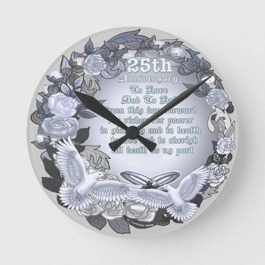 Ronde Horloge Anniversaire de Mariage Argent (Recto)