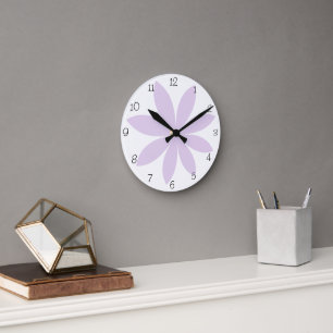 Ronde Horloge arrondie de marguerite violette