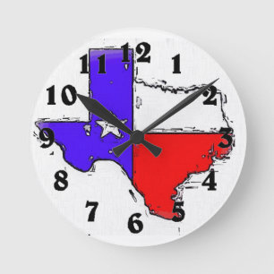 Ronde Horloge artistique de drapeau d'état du Texas