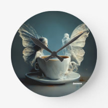 Horloge Artistique des anges de café