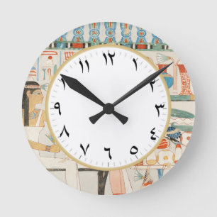 Ronde Horloge artistique égyptienne ancienne avec chiffr