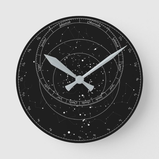 Ronde Horloge astrolabe noir et blanc   (Recto)
