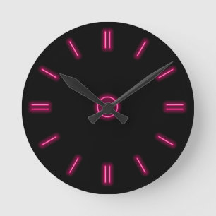 Ronde Horloge au néon rose