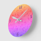 Ronde Horloge Avec Conception Abstraite Colorée (Angle)