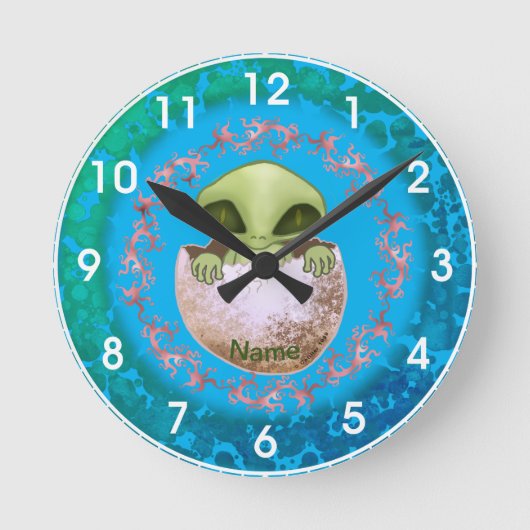 Ronde Horloge bébé alien (Recto)