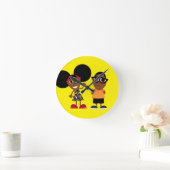 Ronde Horloge Bino et Fino Jaune (Maison)