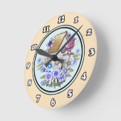 Ronde Horloge Birdhouse Red Bird (Angle)