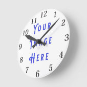 Ronde Horloge blanche 7 : ajoutez votre image (Angle)