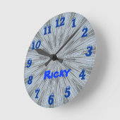 Ronde Horloge bleu Eyball (Angle)