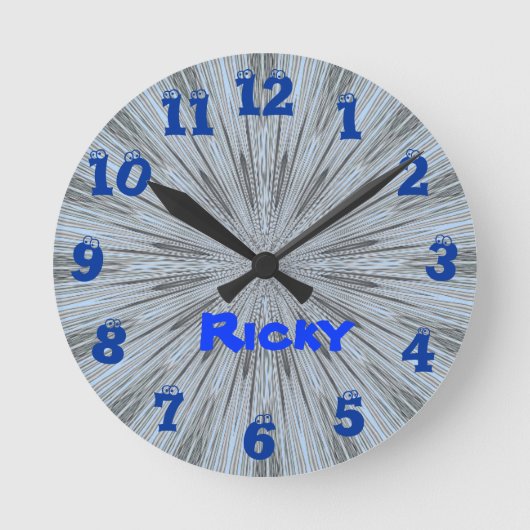 Ronde Horloge bleu Eyball (Recto)