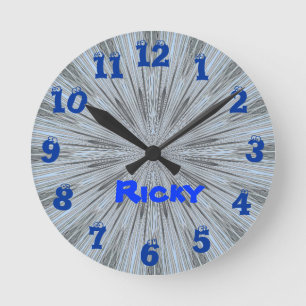 Ronde Horloge bleu Eyball