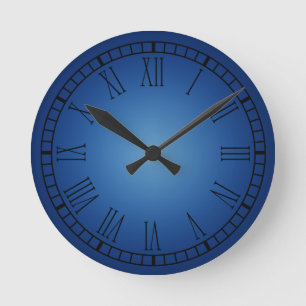 Ronde Horloge bleue de chiffre romain