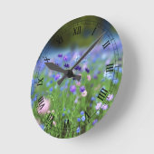 Ronde Horloge bleue de Cornflower (Angle)