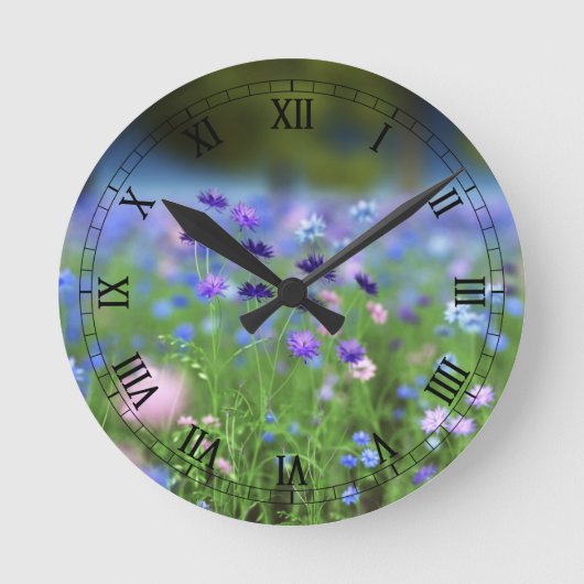 Ronde Horloge bleue de Cornflower (Recto)