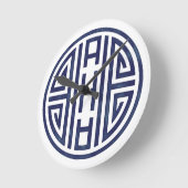 Ronde Horloge bleue et blanche coréenne (Angle)
