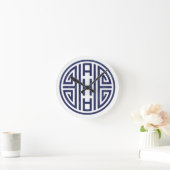 Ronde Horloge bleue et blanche coréenne (Maison)