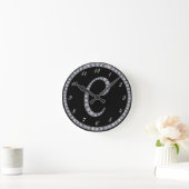Ronde Horloge bling d'anneau de monogramme de C (Maison)