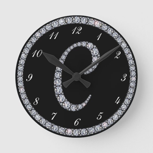 Ronde Horloge bling d'anneau de monogramme de C (Recto)
